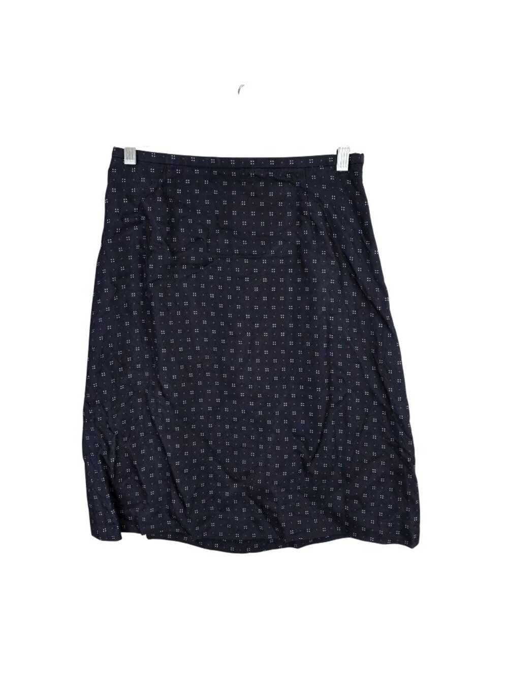 Womens Liz Claiborne Blue Red White Polka Dot Straight Pencil Silk Skirt Size 4